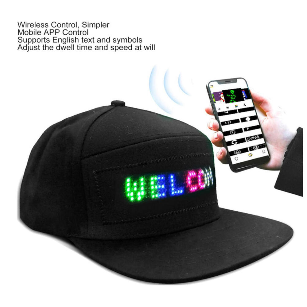 Led Bluetooth Message Editable Display Smart Cap … - image 2